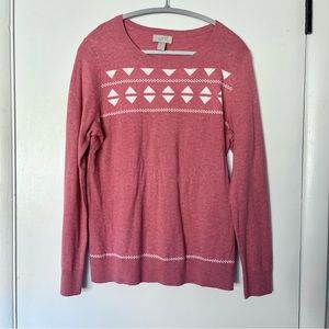 LOFT pink triangle sweater